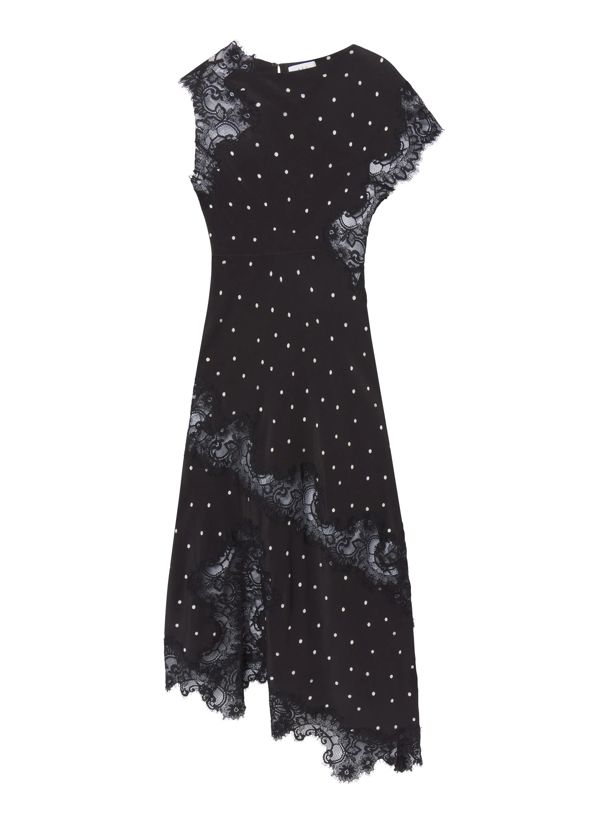 Alessia Polka Dot Crepe and Lace Maxi Dress - Image 6