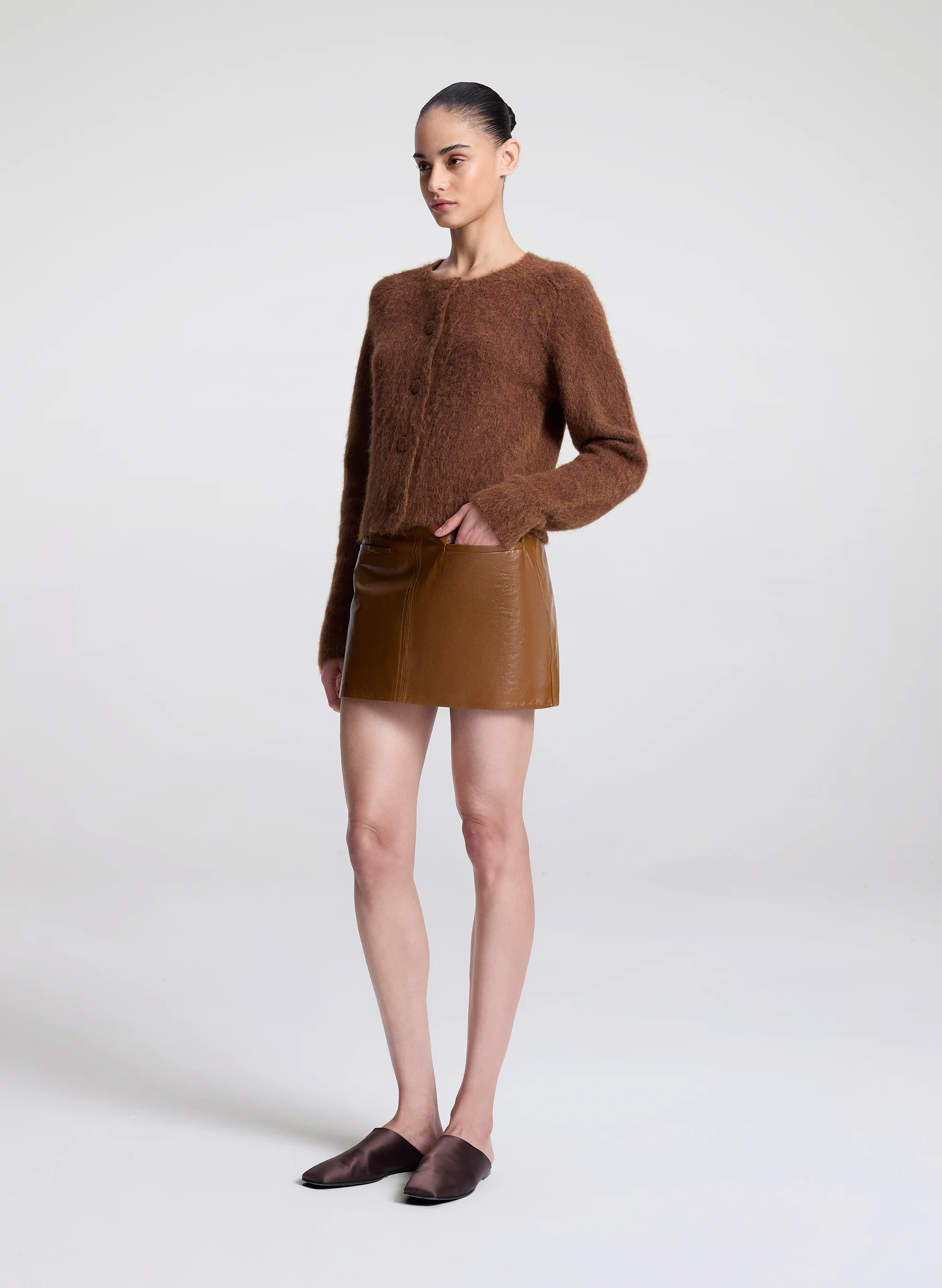 Cowan Glossy Leather Mini Skirt - Image 4