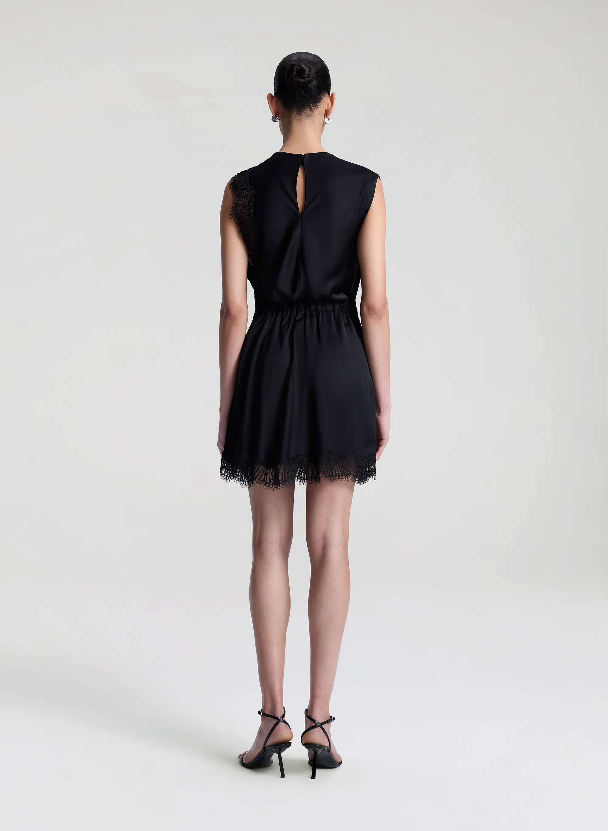 Dion Satin and Lace Mini Dress - Image 5