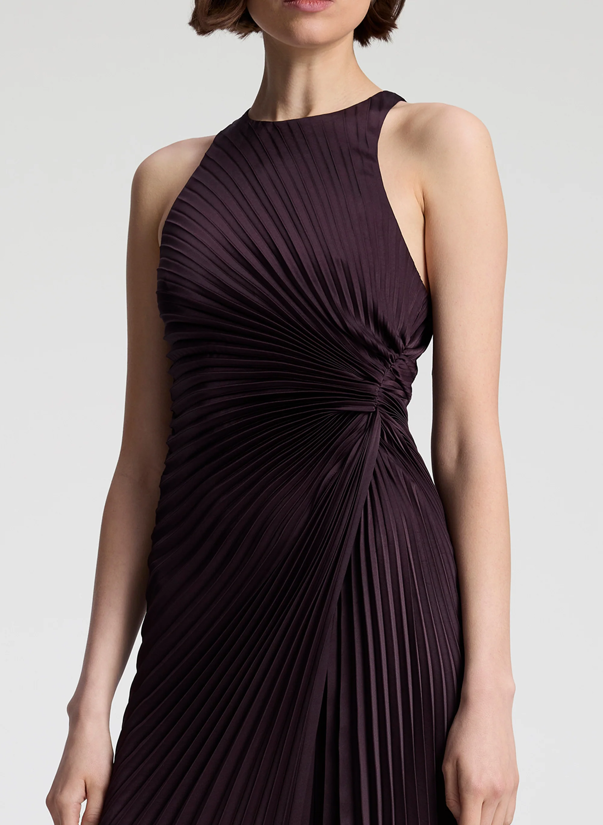 Reagan Satin Pleated Midi Dress - Image 2