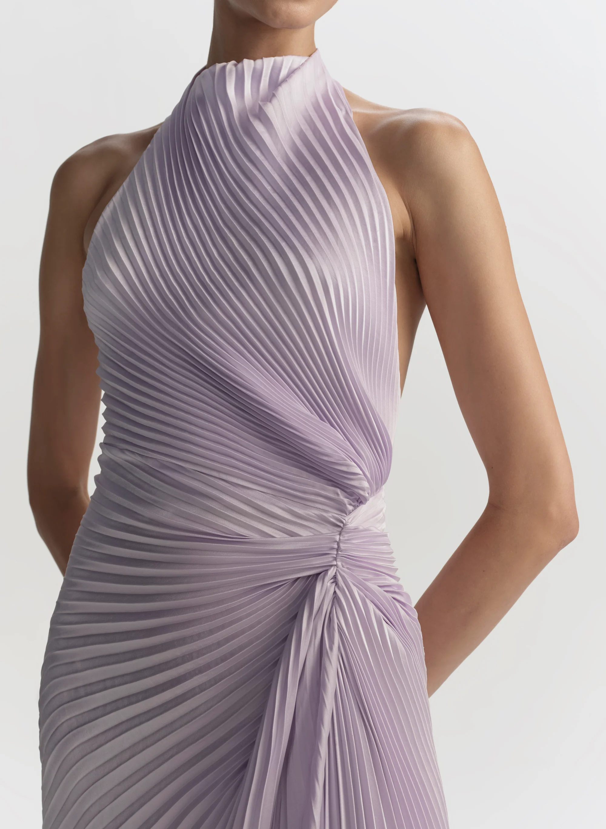Romy Pleated Satin Gown - Image 2