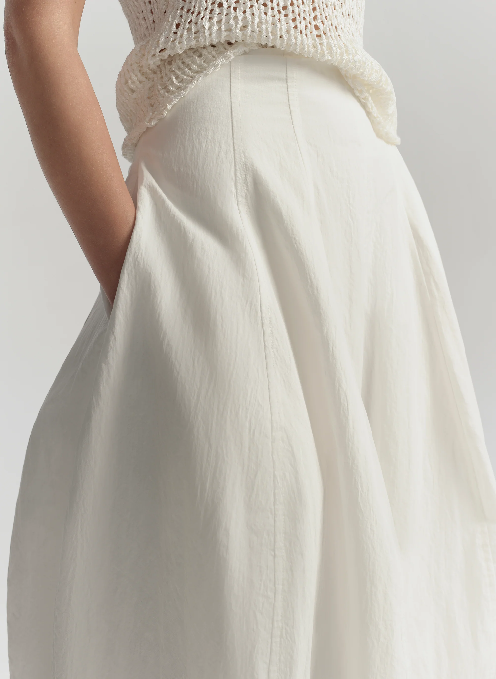 Veda Cotton Nylon Midi Skirt - Image 2